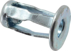 RivetKing - #6-32 UNC Thread, Clear Zinc Plated, Steel, Screwdriver Installed Rivet Nut - 1/64 to 0.06" Grip, 15/32" Flange Diam, 0.663" Long - Caliber Tooling