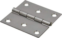 Made in USA - 2-1/2" Long x 2-1/2" Wide x 0.062" Thick, 302/304 Stainless Steel Commercial Hinge - 6 Holes, 0.12" Pin Diam - Caliber Tooling