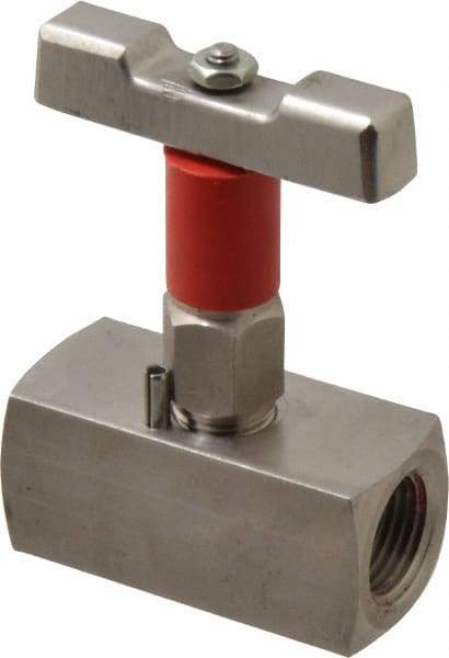 Value Collection - 1/2" Pipe, Inline Soft Seat Needle Valve - FNPT x FNPT Ends, Grade 316 Stainless Steel Valve, 6,000 Max psi - Caliber Tooling