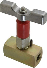 Value Collection - 1/4" Pipe, Inline Soft Seat Needle Valve - FNPT x FNPT Ends, Alloy Valve, 6,000 Max psi - Caliber Tooling