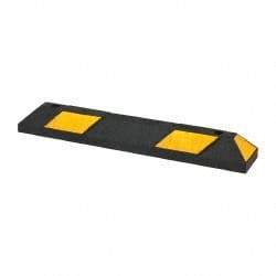 PRO-SAFE - 72" Long x 6" Wide x 4" High, Parking Curb - Black & Yellow, Rubber - Caliber Tooling