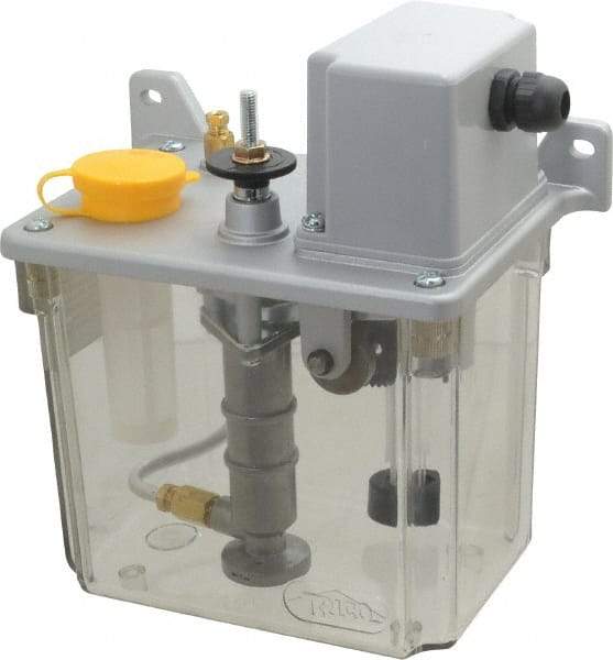 Trico - 2 L Reservoir Capacity, 3 - 6 cm Output per Cycle, 12-24 cm Output per Hour, Electric Central Lubrication System - 15 Min Interval Between Cycles, 130mm Wide x 225mm High, 110 Volts, Oil, 5/16-24 Outlet Thread - Caliber Tooling