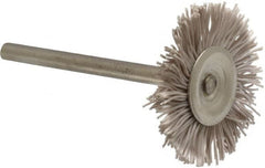 Osborn - 1" OD, 1/8" Shank Diam, Nylon Wheel Brush - 3/32" Face Width, 6,000 RPM - Caliber Tooling