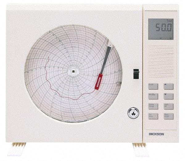 Dickson - 32 to 122°F, 31 Day Recording Time Chart - 8 Inch Diameter, Use with Esx Recorders - Caliber Tooling