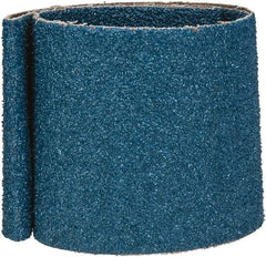 Made in USA - 4" Wide x 36" OAL, 24 Grit, Zirconia Alumina Abrasive Belt - Zirconia Alumina, Very Coarse, Coated, X Weighted Cloth Backing - Caliber Tooling