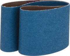 Made in USA - 3" Wide x 24" OAL, 60 Grit, Zirconia Alumina Abrasive Belt - Zirconia Alumina, Medium, Coated, X Weighted Cloth Backing - Caliber Tooling