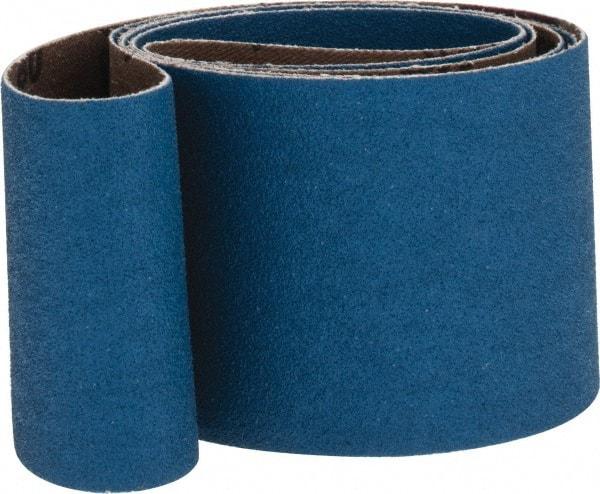 Made in USA - 2-1/2" Wide x 60" OAL, 80 Grit, Zirconia Alumina Abrasive Belt - Zirconia Alumina, Medium, Coated, X Weighted Cloth Backing - Caliber Tooling