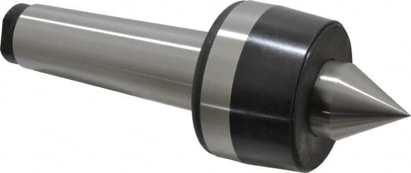 Bison - MT5 Taper Shank, 3.35" Head Diam 4,400 Lb Capacity Live Center - 2,500 Max RPM, 1.61" Point Diam, 1.77" Point Len, 4,400 Lb Max Workpc, 9.33" OAL, 1.77" Long Tip, Standard Point - Caliber Tooling