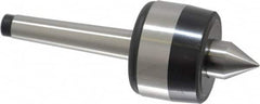 Bison - MT1 Taper Shank, 1-1/2" Head Diam 220 Lb Capacity Live Center - 5,000 Max RPM, 0.59" Point Diam, 0.7" Point Len, 220 Lb Max Workpc, 4.07" OAL, 0.7" Long Tip, Standard Point - Caliber Tooling