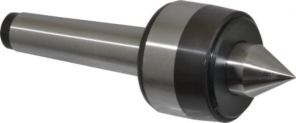 Bison - MT2 Taper Shank, 1.57" Head Diam 460 Lb Capacity Live Center - 5,000 Max RPM, 0.7" Point Diam, 0.87" Point Len, 460 Lb Max Workpc, 4.74" OAL, 0.87" Long Tip, Standard Point - Caliber Tooling