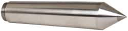 Riten - 1.748" Head Diam, Carbide-Tipped Steel Standard Point Solid Dead Center - 5MT Morse Taper, 1.748" Point Diam, 8-1/2" OAL - Caliber Tooling