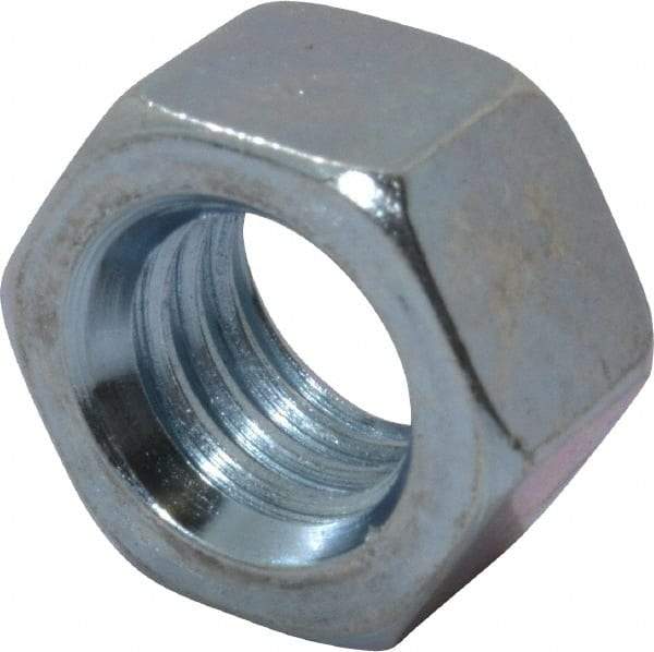 Value Collection - 3/8-16 UNC Steel Right Hand Hex Nut - 9/16" Across Flats, 21/64" High, Zinc Clear Finish - Caliber Tooling