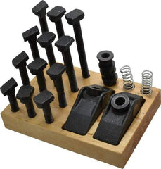 Value Collection - 21 Piece Adjustable Fixturing Clamp Set with 5/8" T-Slot, 1/2-13 Stud Thread - Caliber Tooling