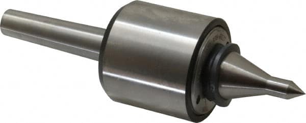 Riten - MT2 Taper Shank, 2-1/8" Head Diam 2,600 Lb Capacity Live Center - 6,000 Max RPM, 2" Head Length, 3/8" Point Diam, 2" Point Len, 310 Lb Max Workpc, 2" Tip Diam, Long Point - Caliber Tooling