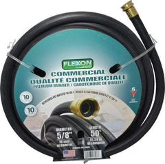 Value Collection - 50' Long Hot Water Hose - 5/8" Diam, 3/4" GHT, Rubber, 425 psi, Hot Water Compatible, Black - Caliber Tooling