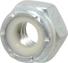 Value Collection - 1/4-20 UNC Grade 2 Hex Lock Nut with Nylon Insert - 7/16" Width Across Flats, 19/64" High, Zinc-Plated Finish - Caliber Tooling