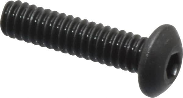 Value Collection - #2-56 UNC Hex Socket Drive, Button Screw - Alloy Steel, Black Oxide Finish, Fully Threaded, 3/8" Length Under Head - Caliber Tooling