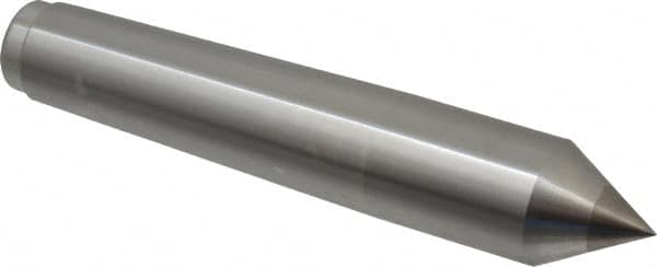 Royal Products - 0.938" Head Diam, Carbide-Tipped Steel Standard Point Solid Dead Center - 3MT Morse Taper, 0.938" Point Diam, 5-1/4" OAL - Caliber Tooling