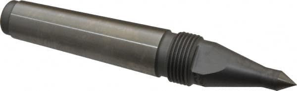 Royal Products - 0.938" Head Diam, Hardened Steel Long Point Solid Dead Center - 3MT Morse Taper, 0.38" Point Diam, 0.63" Point Length, 5-15/16" OAL - Caliber Tooling