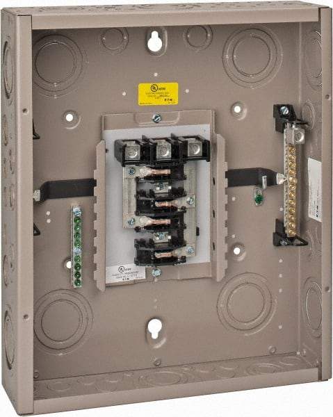 Eaton Cutler-Hammer - 12 Circuits, 208/120 VAC, 125 Amp Main, 6-2/0 AWG, Indoor Main Lug Load Center - 3 Phase, 1 NEMA Rating, 14.31 Inch Wide x 3.88 Inch Deep x 16-3/4 Inch High - Caliber Tooling