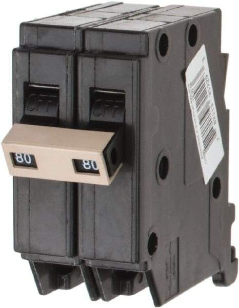 Eaton Cutler-Hammer - 80 Amp, 120/240 VAC, 2 Pole, Plug In Type CH Circuit Breaker - Thermal Magnetic Trip, 10 kA Breaking Capacity, 14-10 AWG - Caliber Tooling