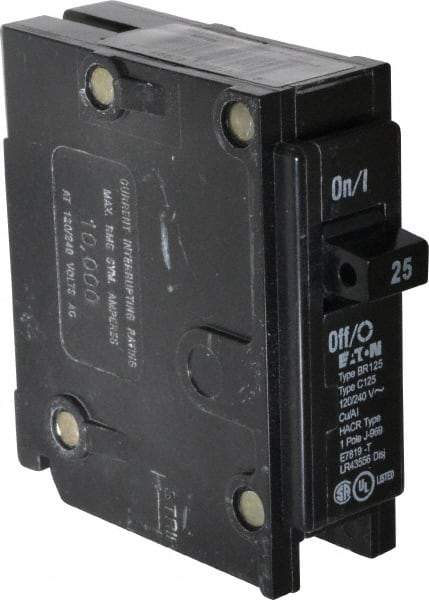 Eaton Cutler-Hammer - 25 Amp, 120/240 VAC, 1 Pole, Plug In Type BR Circuit Breaker - Thermal Magnetic Trip, 10 kA Breaking Capacity, 14-4 AWG - Caliber Tooling