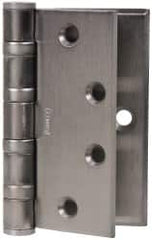 Stanley - 4-1/2" Long Steel Commercial Hinge - Satin Chrome Finish, 5 Knuckles, 7 Holes - Caliber Tooling