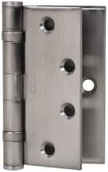 Stanley - 4-1/2" Long Steel Commercial Hinge - Satin Chrome Finish, 5 Knuckles, 8 Holes - Caliber Tooling