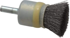 Osborn - 3/4" Brush Diam, Crimped, End Brush - 1/4" Diam Shank, 20,000 Max RPM - Caliber Tooling