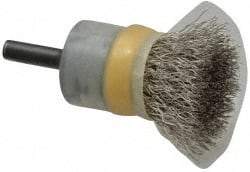 Osborn - 3/4" Brush Diam, Crimped, End Brush - 1/4" Diam Shank, 20,000 Max RPM - Caliber Tooling