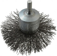 Osborn - 3" Brush Diam, Crimped, End Brush - 1/4" Diam Shank, 15,000 Max RPM - Caliber Tooling