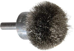 Osborn - 1-1/2" Brush Diam, Crimped, End Brush - 1/4" Diam Shank, 15,000 Max RPM - Caliber Tooling