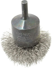 Osborn - 2" Brush Diam, Crimped, End Brush - 1/4" Diam Shank, 15,000 Max RPM - Caliber Tooling