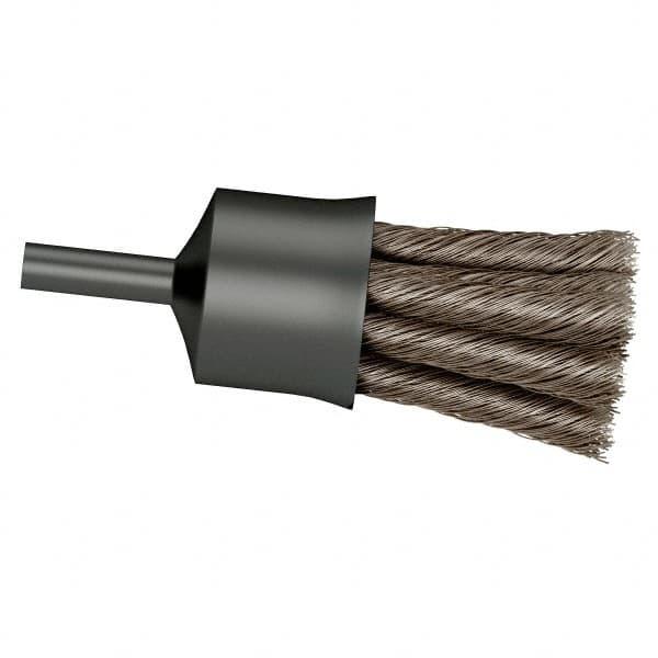 Osborn - 3/4" Brush Diam, Knotted, End Brush - 1/4" Diam Shank, 20,000 Max RPM - Caliber Tooling