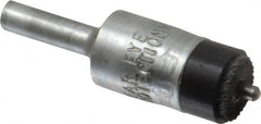 Osborn - 1/2" Brush Diam, End Brush - 1/4" Diam Shank, 1/8" Pilot Diam, 25,000 Max RPM - Caliber Tooling