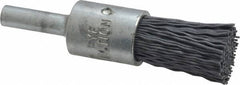 Osborn - 320 Grit, 1/2" Brush Diam, End Brush - Extra Fine Grade, 1/4" Diam Shank, 9,000 Max RPM - Caliber Tooling