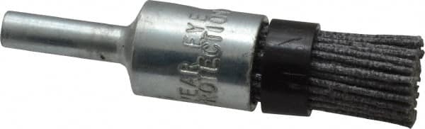 Osborn - 80 Grit, 1/2" Brush Diam, End Brush - Medium Grade, 1/4" Diam Shank, 9,000 Max RPM - Caliber Tooling