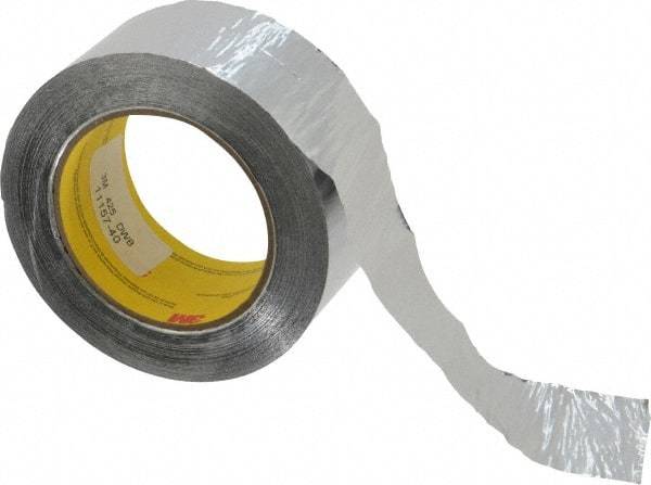 3M - 2" x 55m Silver Foil Tape - 4.6 mil, Acrylic Adhesive, Aluminum Foil Backing, 30 Lb/ln Tensile Strength, -65.2°F to 300°F, Series 425 - Caliber Tooling