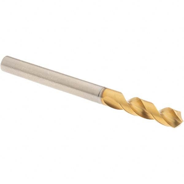 Screw Machine Length Drill Bit: 0.2323″ Dia, 120 °, High Speed Steel Coated, Right Hand Cut, Spiral Flute, Straight-Cylindrical Shank, Series 1100