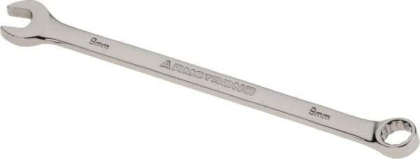 Armstrong - 9mm 12 Point Offset Combination Wrench - 15° Offset Angle, 6-1/8" OAL, Steel, Polished Finish - Caliber Tooling