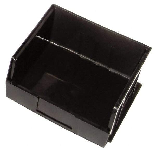 Quantum Storage - 50 Lb. Load Capacity, 10-7/8" Deep, Black Polypropylene Hopper Stacking Bin - 5" High x 11" Wide x 10-7/8" Long - Caliber Tooling