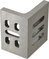 Interstate - 3" Wide x 2" Deep x 2-1/2" High Cast Iron Partially Machined Angle Plate - Slotted Plate, Through-Slots on Surface, Webbed, Single Plate - Caliber Tooling