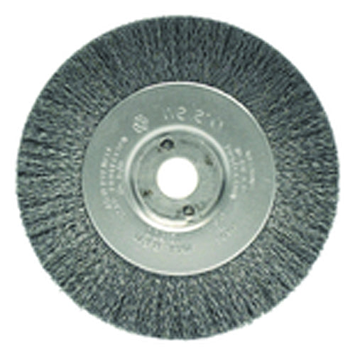 4″ Diameter-3/8″-1/2″ Arbor Hole - Crimped Steel Wire Straight Wheel - Caliber Tooling