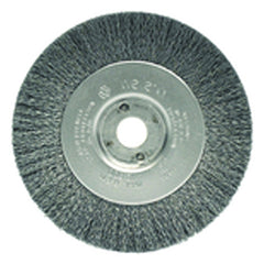 4″ Diameter-3/8″-1/2″ Arbor Hole - Crimped Steel Wire Straight Wheel - Caliber Tooling