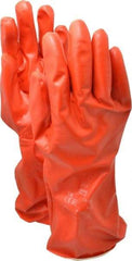 Ansell - Size XL (10), 14" Long, 37.5 mil Thick, Supported, Polyvinyl Alcohol (PVA) Chemical Resistant Gloves - Smooth Finish, Cotton Interlock Knit Lined, Gauntlet Cuff, ANSI Abrasion Level 4, ANSI Cut Level 1, Red - Caliber Tooling