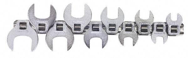 Blackhawk by Proto - 10 Piece 3/8" Drive Open End Crowfoot Wrench Set - 3/8 to 1", with Clip Rail - Caliber Tooling