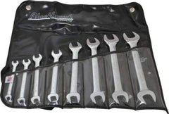 Blackhawk by Proto - 8 Piece, 6mm x 7mm to 20mm x 22mm, Open End Wrench Set - Metric Measurement Standard, Full Polish Finish, Comes in Vinyl Roll - Caliber Tooling