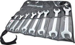 Blackhawk by Proto - 8 Piece, 1/4" to 1", Open End Wrench Set - Inch Measurement Standard, Full Polish Finish, Comes in Vinyl Roll - Caliber Tooling