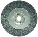 4" Diameter - 3/8-1/2" Arbor Hole - Crimped Stainless Straight Wheel - Caliber Tooling