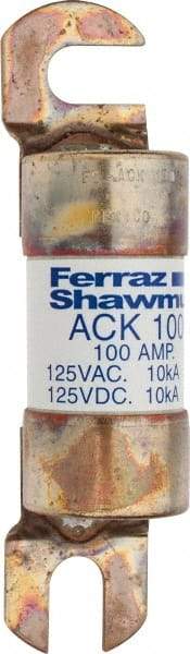 Ferraz Shawmut - 100 Amp Time Delay Round Forklift & Truck Fuse - 125VAC, 125VDC, 4.46" Long x 1" Wide, Bussman ACK100, Ferraz Shawmut ACK100 - Caliber Tooling